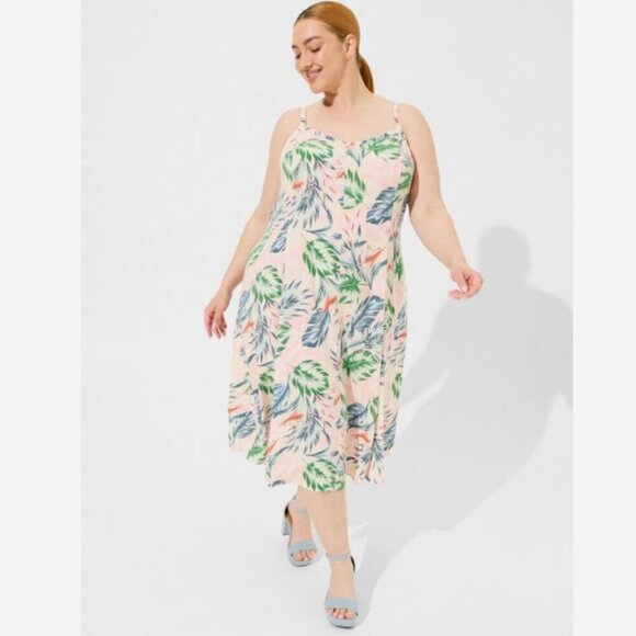 Torrid mini challis tiered tank dress with pockets - Picture 1 of 7